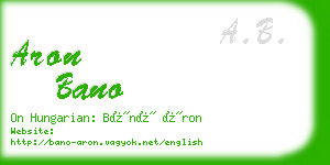 aron bano business card